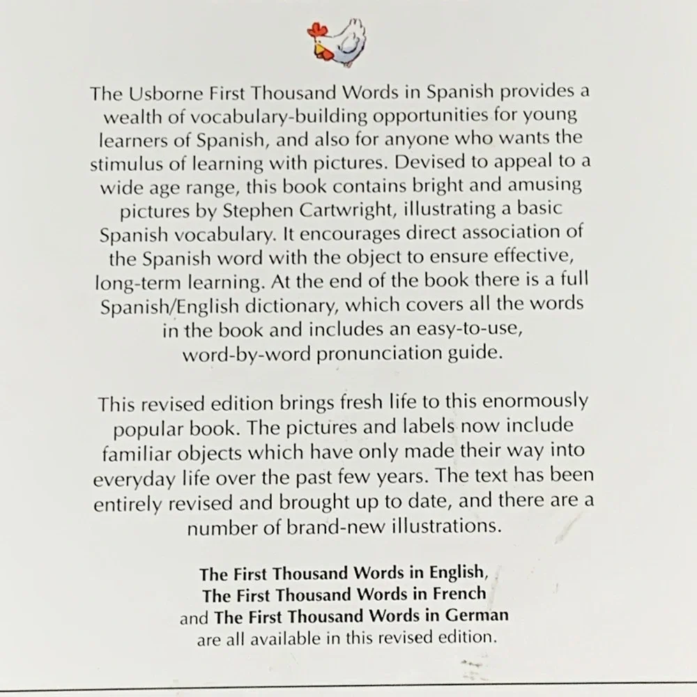 Usborne First Thousand Words in Spanish Childrens OS Revised Hardcover Learning